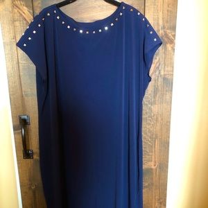 Knit sheath dress w/ stud details by Susan Graver